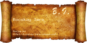 Bocskay Imre névjegykártya